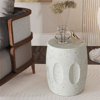 Heavy Duty Concrete Side Table Modern Decorative Garden Stool Patio End Table