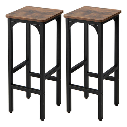 Bar Stools Set of 2 30cm Adjustable Computer Height Stools w/ Footrest