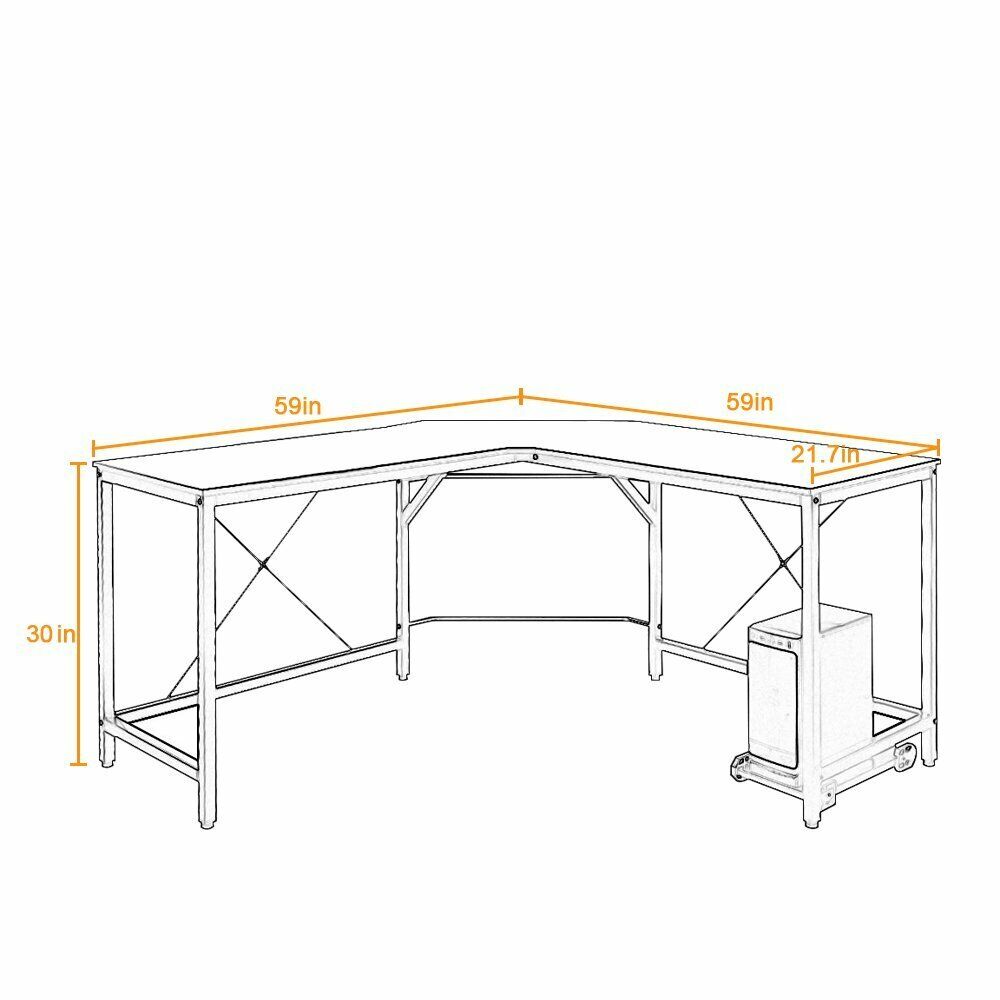 Computer Desk Corner Desk L-Shaped Desk Office Desk Computer Table, White Oak