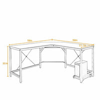 Computer Desk Corner Desk L-Shaped Desk Office Desk Computer Table, White Oak