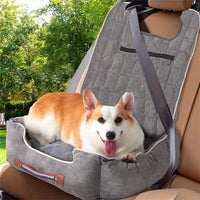 Ultra Soft Dog Car Seat Pet Booster Travel Bed Protector w Clip-on?Non-Slip Base