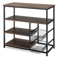 Baker's Rack 4-Tier Microwave Oven Stand Kitchen Storage Shelf Organizer