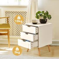 Modern Nightstand w/ Drawers Solid Wooden End Table Beside Table Bedroom