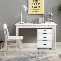 Filing Cabinet 5 Chest of Drawers Rolling Storage Cabinet Printer Stand White