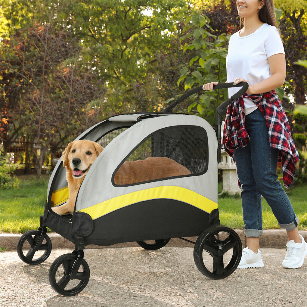 Heavy Duty XXL Dog Stroller Multiple Pet Dogs Cats Cart Carrier Mesh Skylight AU