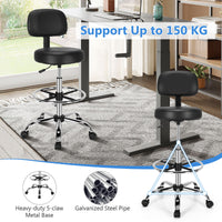 Swivel Drafting Chair Tall Office Standing Desk Chair Stool Footrest