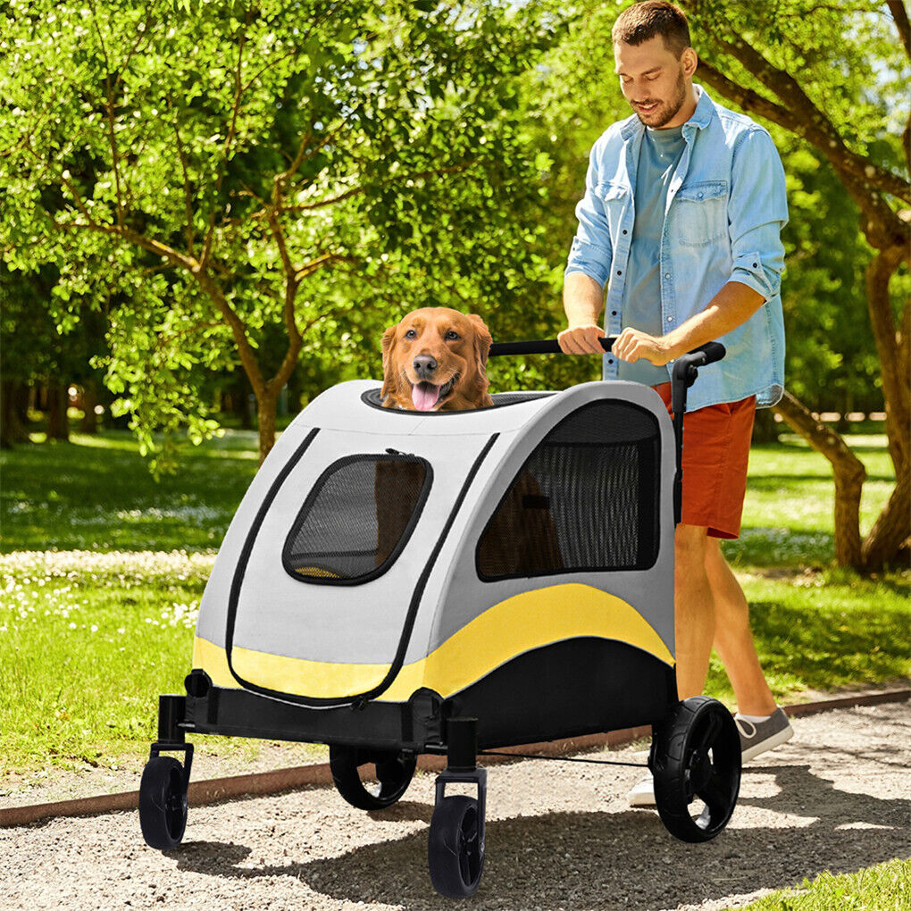 Super Shockproof Dog Stroller Foldable Pet Cart Jogger Wagon Pet Travel Carrier