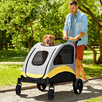 Super Shockproof Dog Stroller Foldable Pet Cart Jogger Wagon Pet Travel Carrier