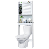 Over The Toilet Toilet Rack Bathroom Cabinet Organizer w/Louver Door