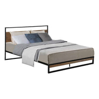 Bed Frame Metal Wood King Single Mattress Base Platform Supper Strong