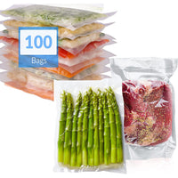 100PCS Commercial Grade Vacuum Sealer Bags Prep Freezer Food Storage Saver Bags