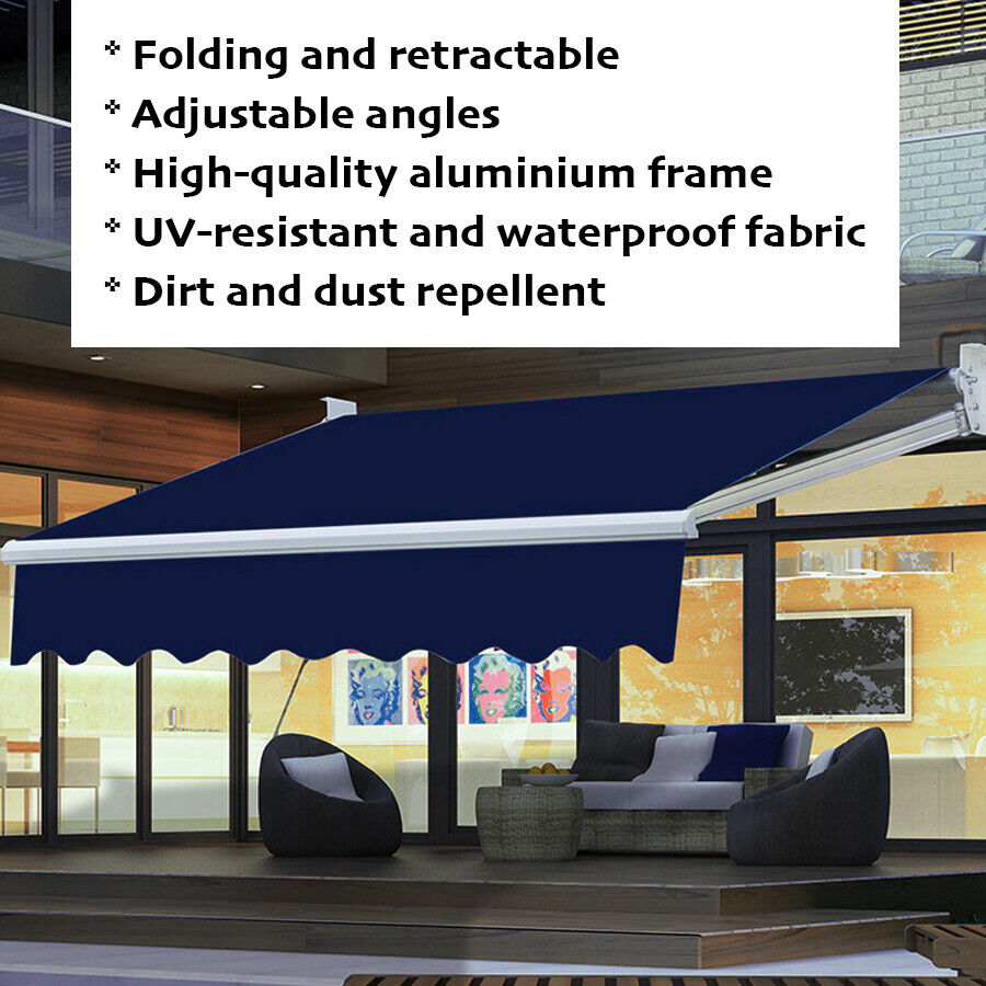 Folding Arm Awning 4x2.5M Aluminum Sunshade Retractable Outdoor Sunshade Canopy