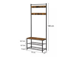 3-in-1 Entryway Coat Rack with Shoe Bench and Hall Tree Organizer