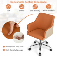 PU Leather Office Chair Computer Desk Chair Executive Leisure Armchair Orange