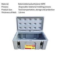 Poly Tool Box Storage 50+90L Case Heavy Duty Waterproof Cargo Box Set Dark Grey