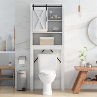 Over Toilet Storage Shelf Rack Laundry Bathroom Cabinet Sliding Door White 171CM