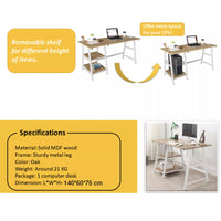 Computer Desk with Storage Shelves – Study Table, Laptop Desk, and Ladder-Style Workspace