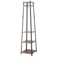 Heavy Duty Hall Tree Hat and Coat Stand Corner Home Storage with Shelves Hooks