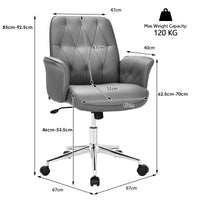 Office Chair Height Adjustable Swivel Executive Computer Seat PU Leather