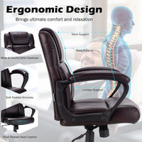 PU Leather Office Chair Modern Executive Ergonomic Swivel Computer Chair