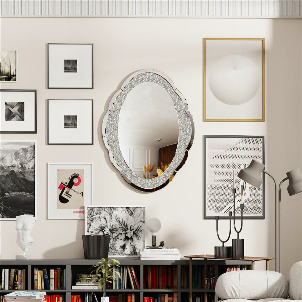 Diamond Decorative Oval Wall Mirror