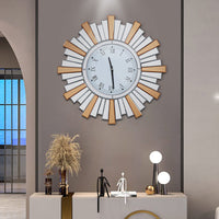 High-end Decor Quartz Wall Clock Oversized Mirrored Finish Roman Numeral Clock