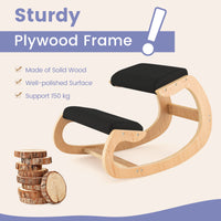 Ergonomic Kneeling Chair Wood Rocking Posture Chair w/ Soft Cushion