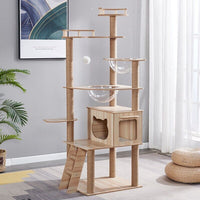 170cm Wooden Cat Tree Tower Scratching Post Scratcher Cats Condo House Bed