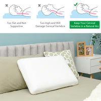 Memory Foam Bed Pillow Sleeping Ventilated Cooling Zippered Pillowcase