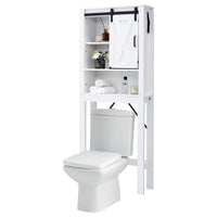 Over Toilet Storage Shelf Rack Laundry Bathroom Cabinet Sliding Door White 171CM