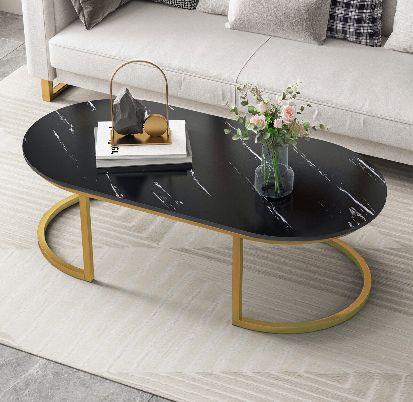Black marble designer coffee table