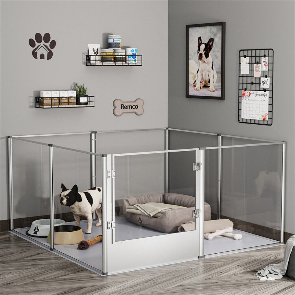 Arcrylic Dog Playpen Birth Panels w Aviation Aluminum Frame