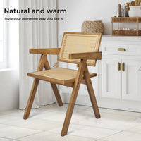 1x wooden Solid Rattan dining chair/armchair