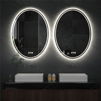 600*800MM Smart Frameless LED Bathroom Mirror Oval Demist Vanity Makeup Mirror