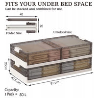 Stackable Under Bed Storage Containers with Wheels – Durable Plastic Rolling Organizer