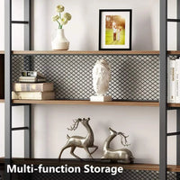 6-Tier Retro Brown Bookcase & Display Shelf – Stylish Storage Organizer for Home