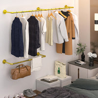 Ultra-large Capacity Clothes Hanging Rod Bar Retail Iron Garment Display Rack