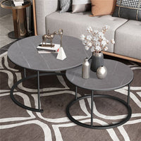 2X High-end Marble Nesting Coffee Table Stacking Accent Cocktail Table Furniture