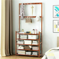 Large Hall Tree Entryway Coat Hat Stand Shoe Storage Console Table Home Office