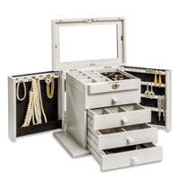 Spacious Wooden Jewelry Box: Extra Large Cabinet for Rings & Earring Display
