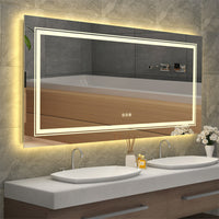 LED Bathroom Mirror Double Light Vanity Makeup Mirror Tall Full-Size Body Mirror