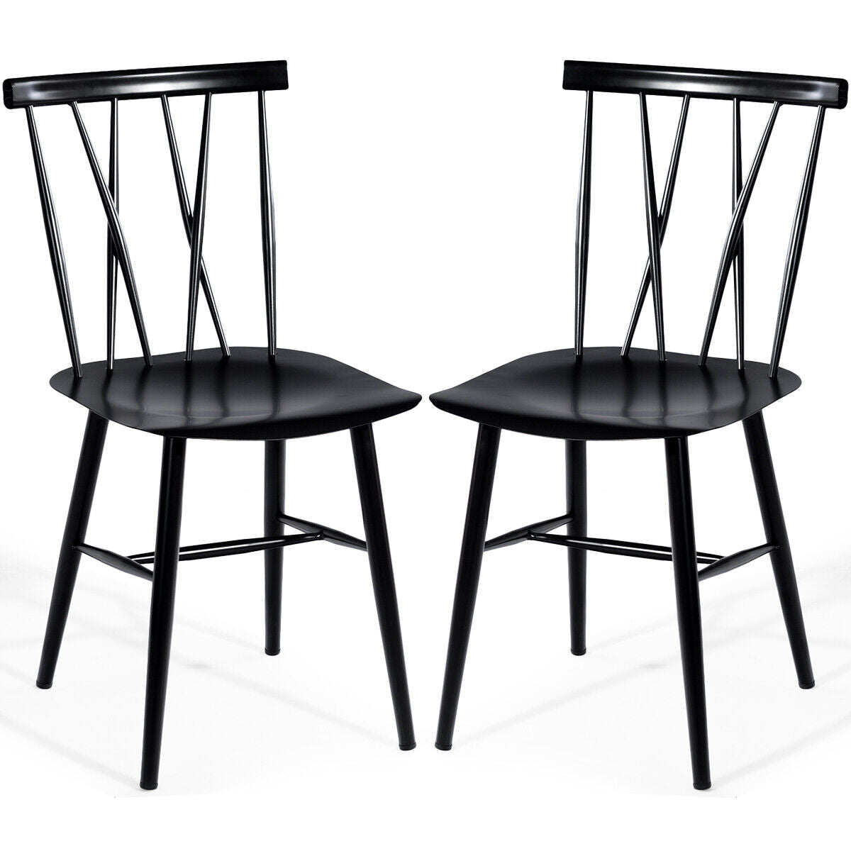 Set of 2 Metal Dinning Chairs Kitchen Bar Stools Counter Height Seat