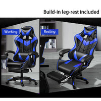 QF Gaming Chair Office Seating Racing Computer PU Leather Executive Racer Footre