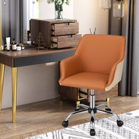 PU Leather Office Chair Computer Desk Chair Executive Leisure Armchair Orange