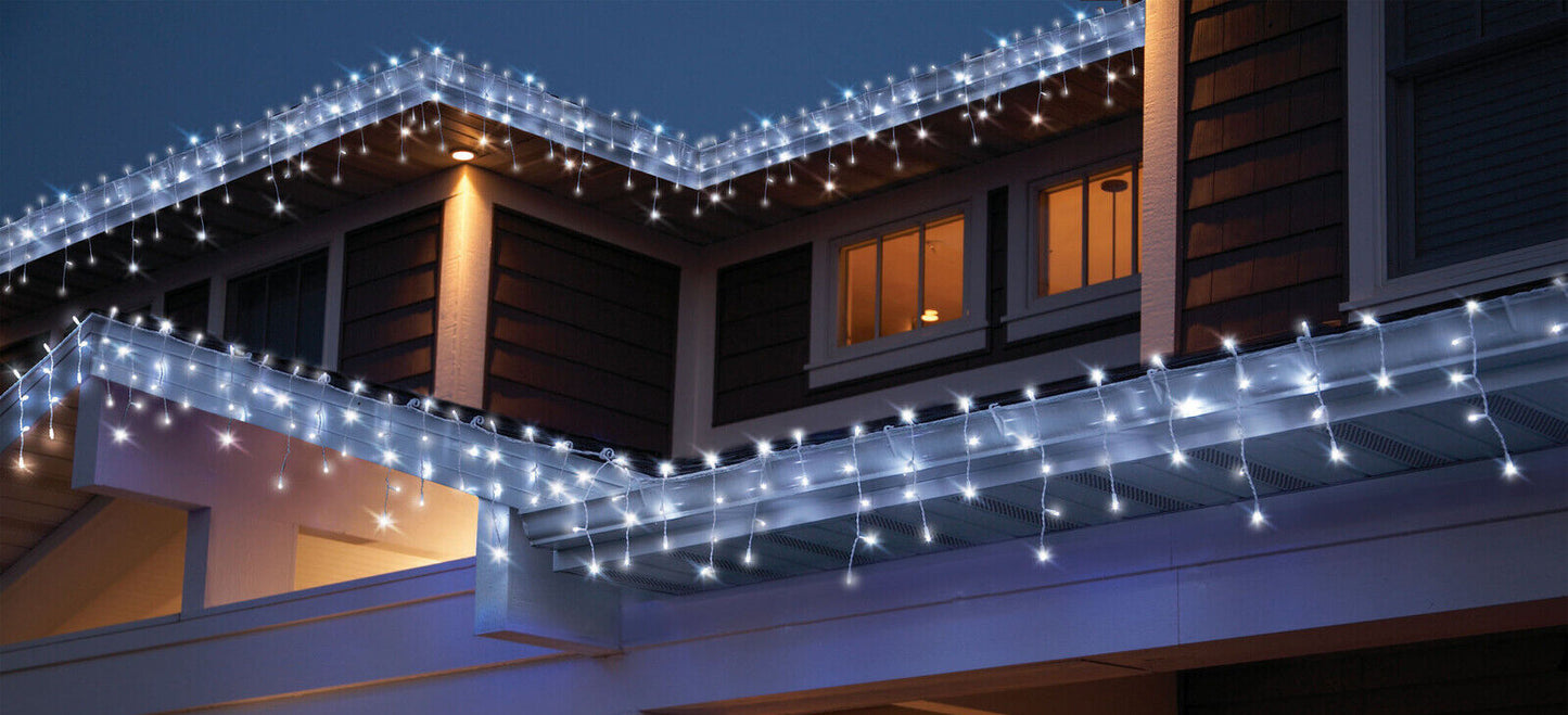 Solar White Curtain Lights - Set of 100