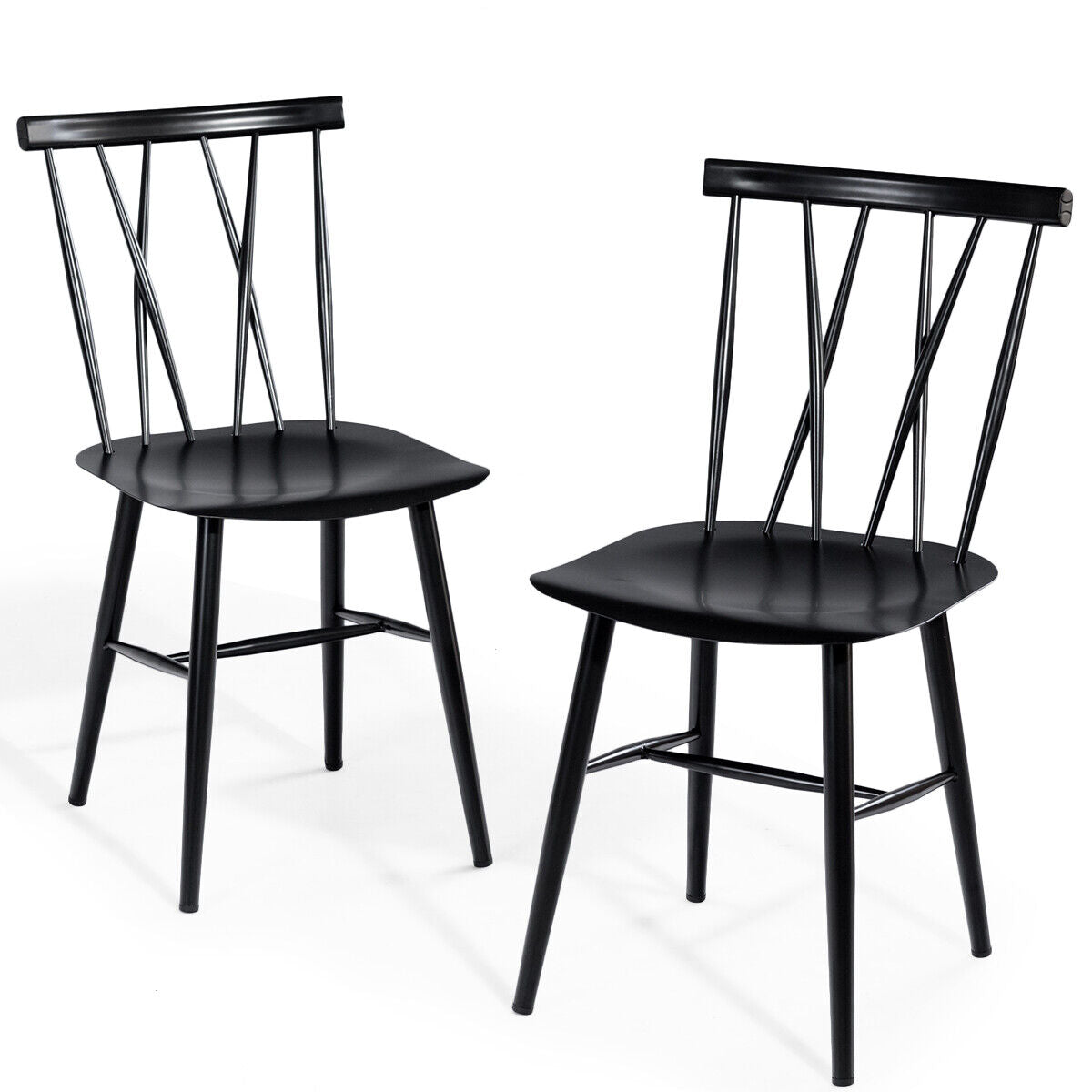 Set of 2 Metal Dinning Chairs Kitchen Bar Stools Counter Height Seat