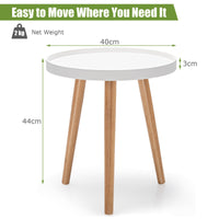 Round Side Table Coffee End Table Bedside Sofa Wooden Storage Nightstand