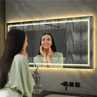 1.83M Oversize Dual Light Bathroom Mirror Super Anti-Fog Makeup Dressing Mirror