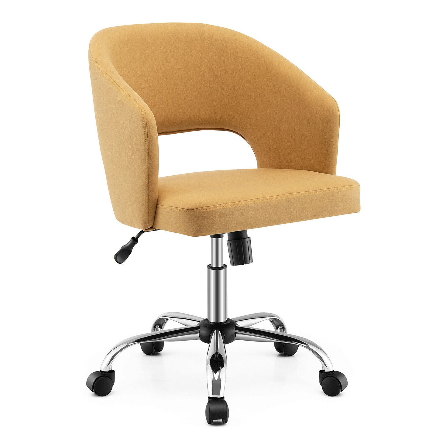 Leathaire Office Chair Swivel Executive Computer Desk Chair Vanity Seat Yellow