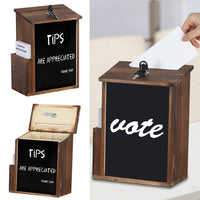 Rustic Wood Suggestion Box Wall Mailbox Freestanding Ballot Box with Chalkboard